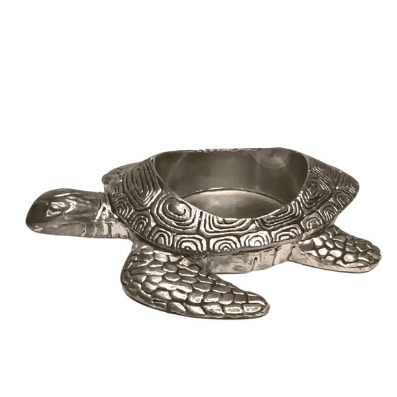 Yankee Candle Sea Turtle Silver Tea Light Candle Holder Retired 4" x 3.5" - Picture 5 of 14